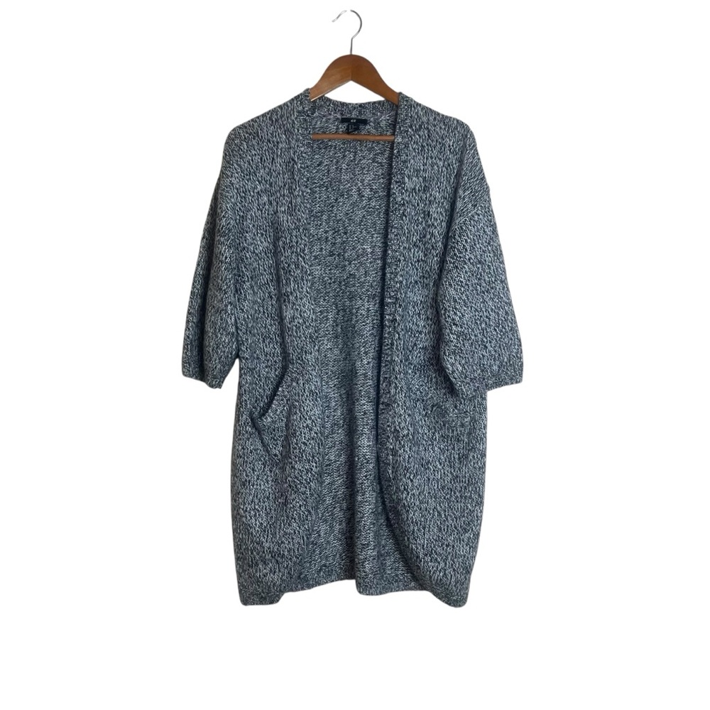H&M Gray Marled Open-Front Knit Cardigan